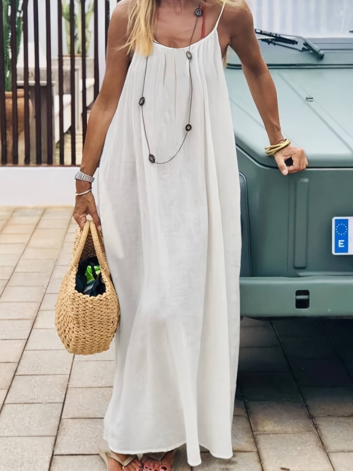 Rosa Backless Boho Tie Cami Dress
