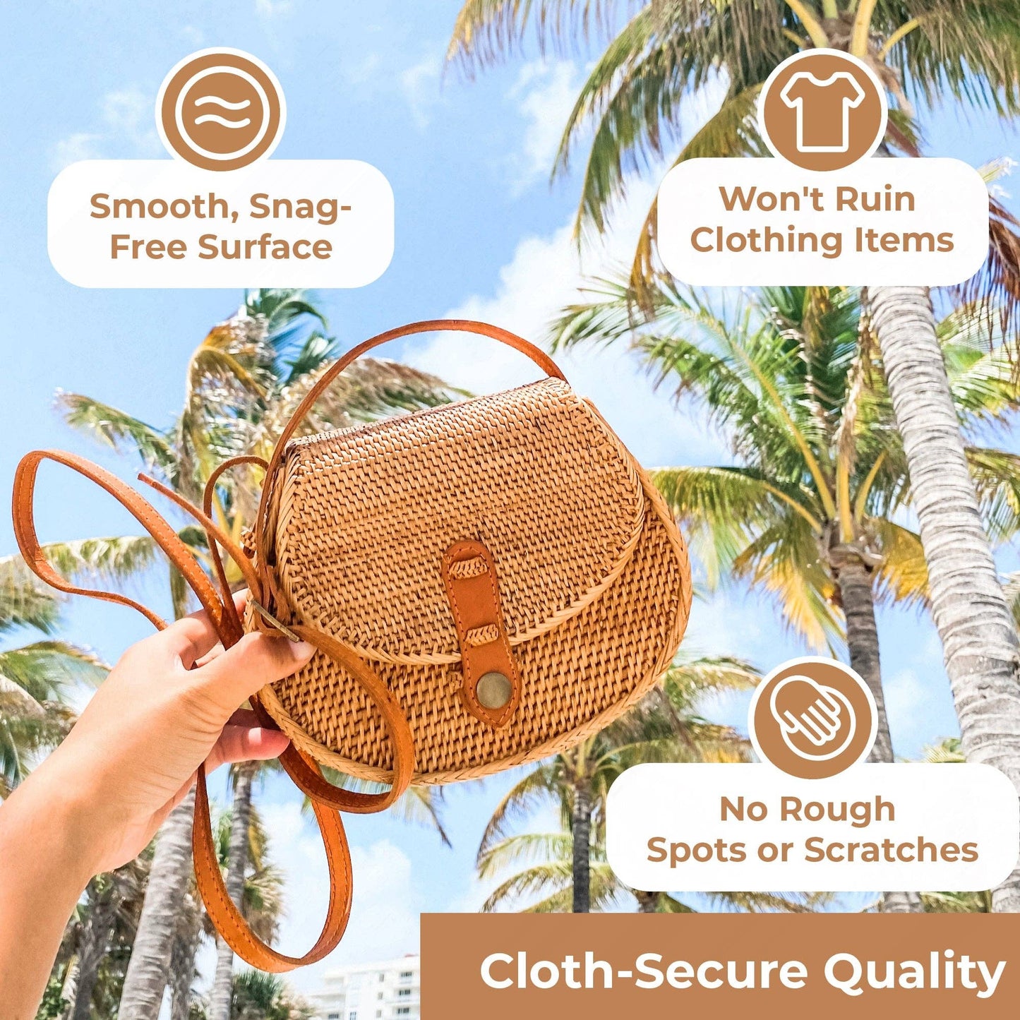 Ganapati Bali Rattan Crossbody Messenger Bag