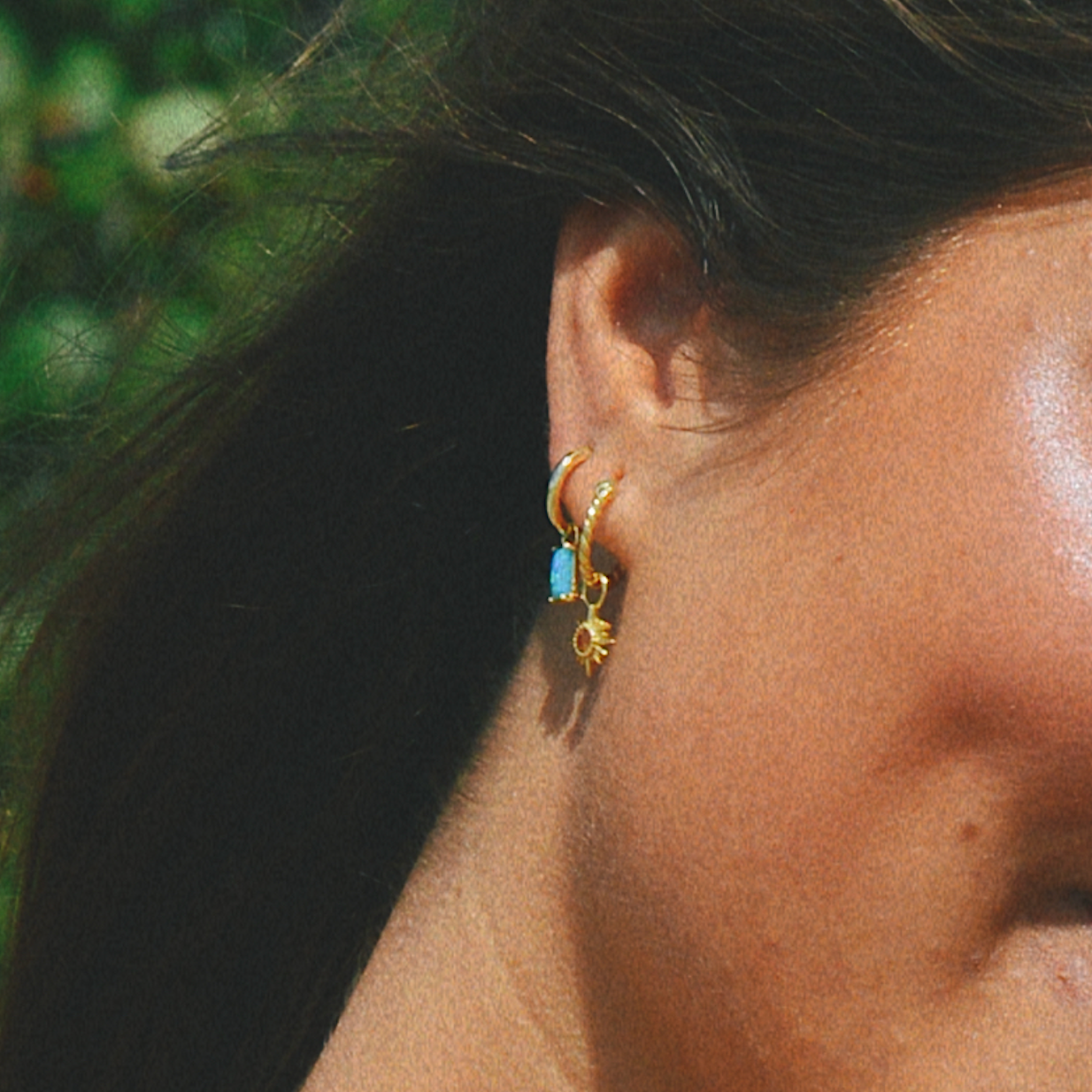 The Salty Gem Sun Burst Hoops