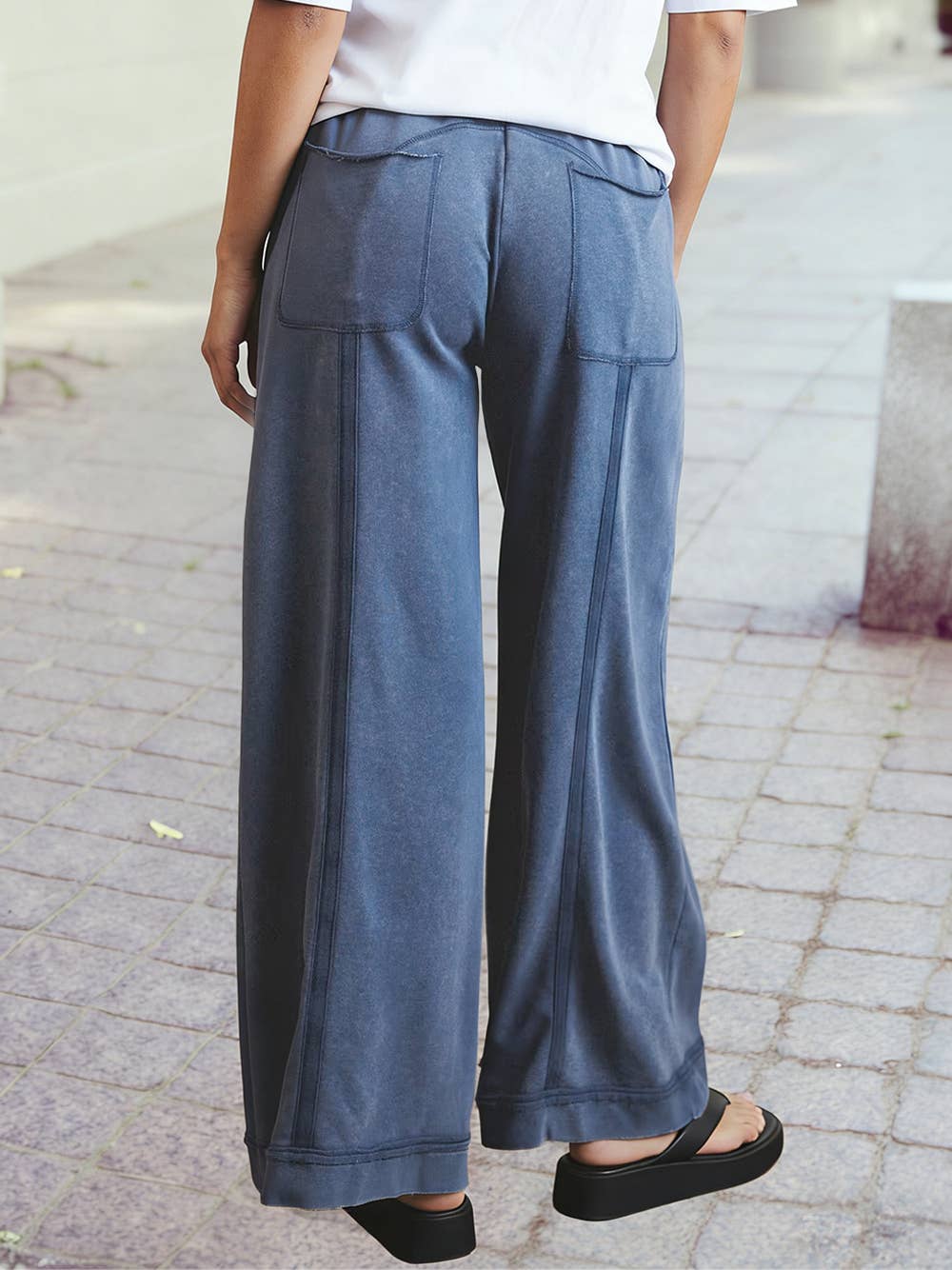 1 the Woman Mineral Wash Drawstring Retro Pants