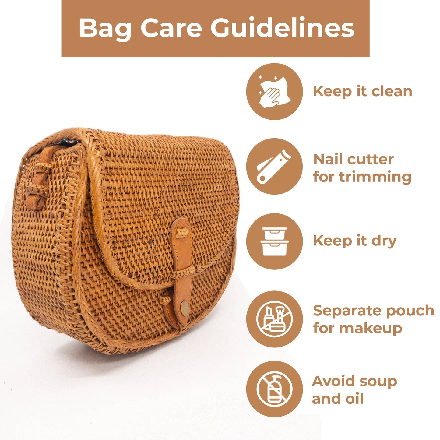 Ganapati Bali Rattan Crossbody Messenger Bag
