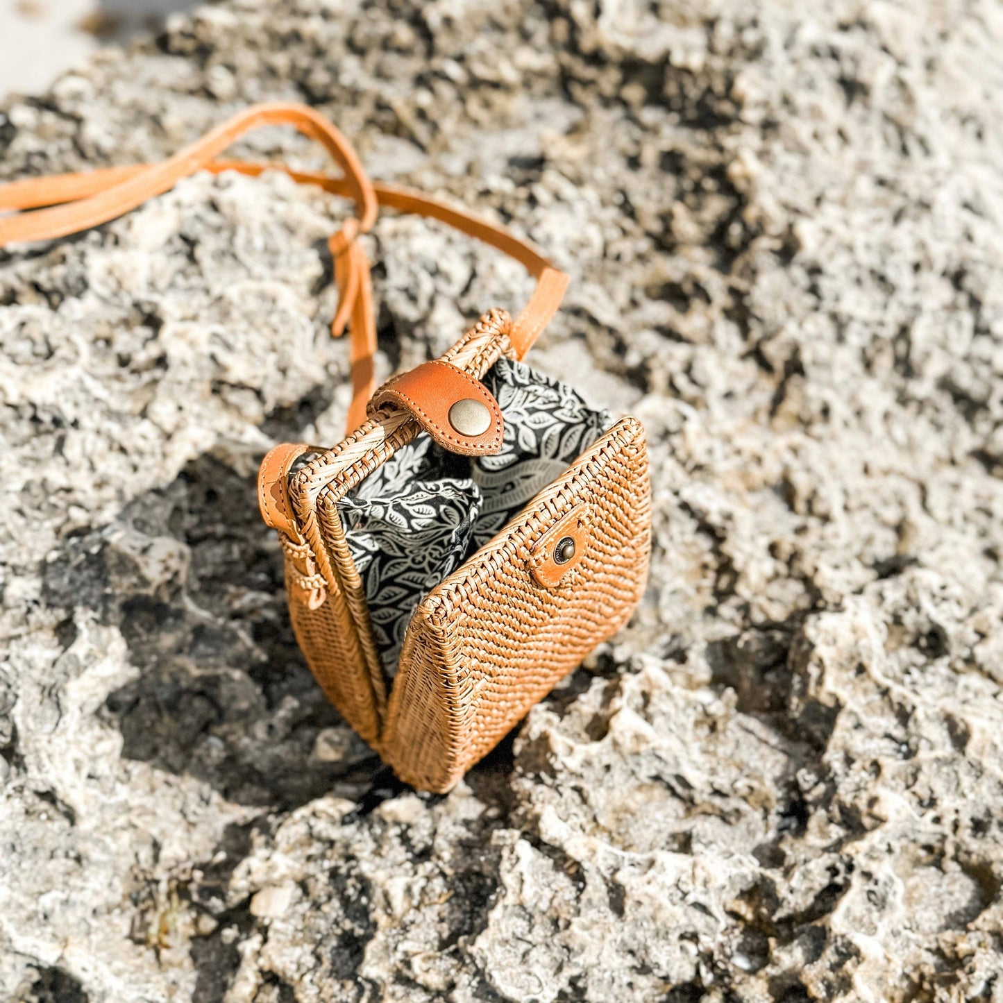 Ganapati Bali Rattan Envelope Crossbody Bag