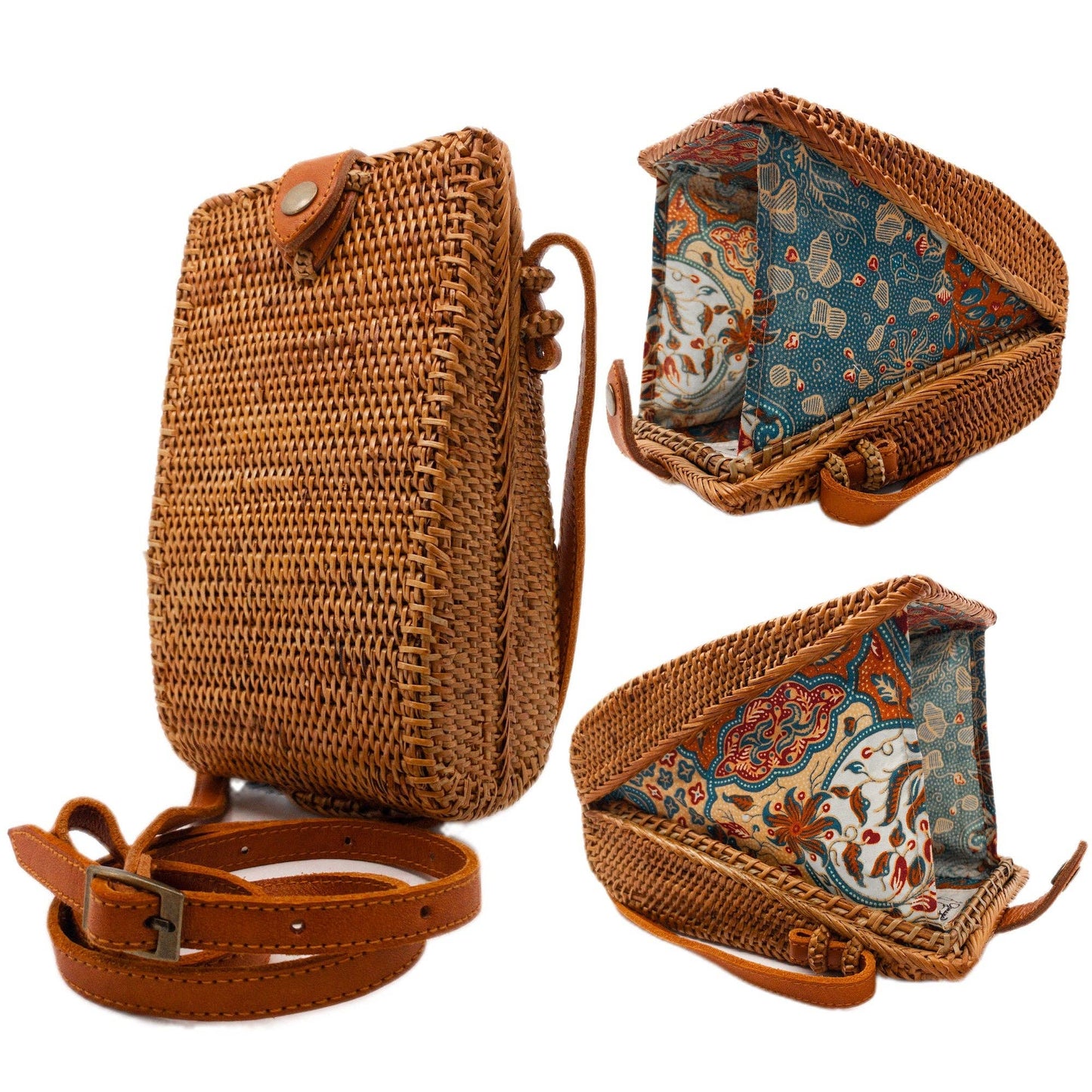 Ganapati Bali Rattan Envelope Crossbody Bag
