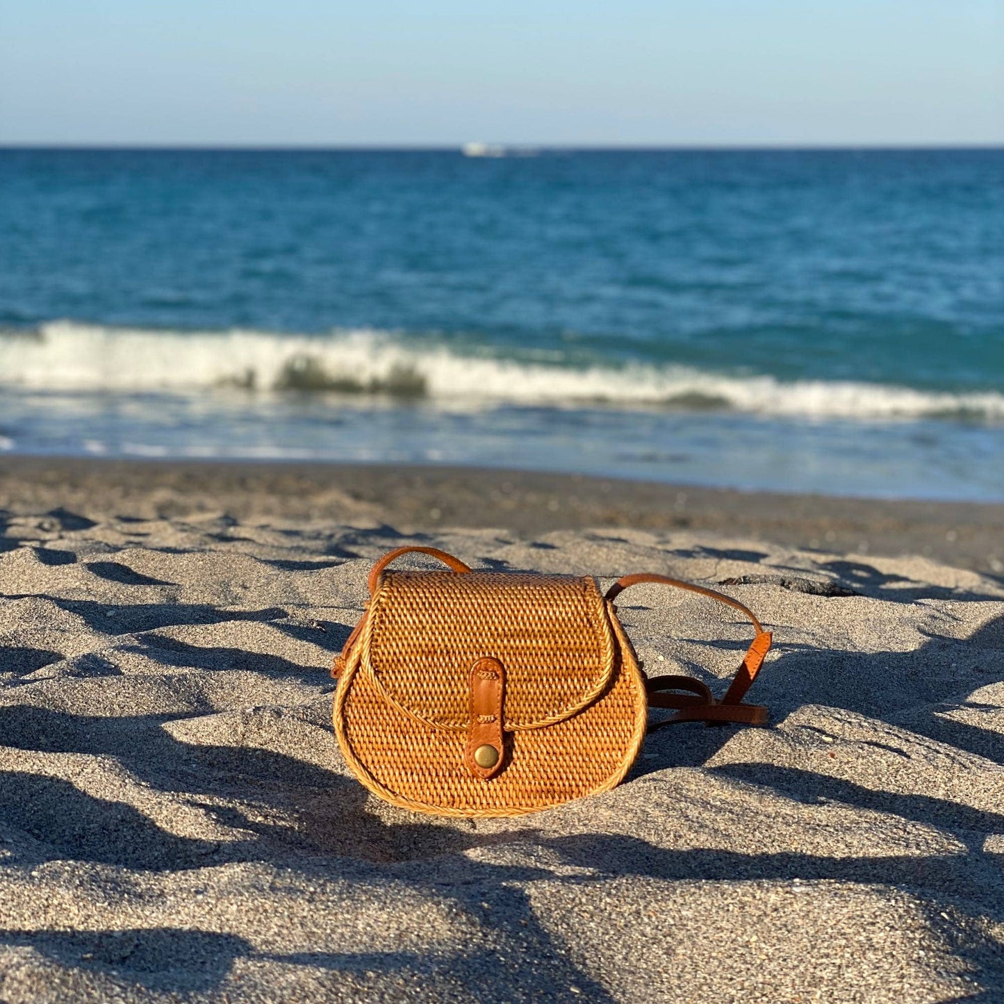 Ganapati Bali Rattan Crossbody Messenger Bag