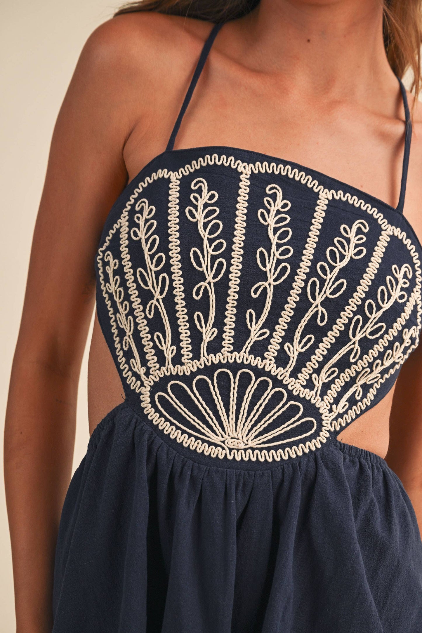 Klesis Scallop Aplique Mini Dress