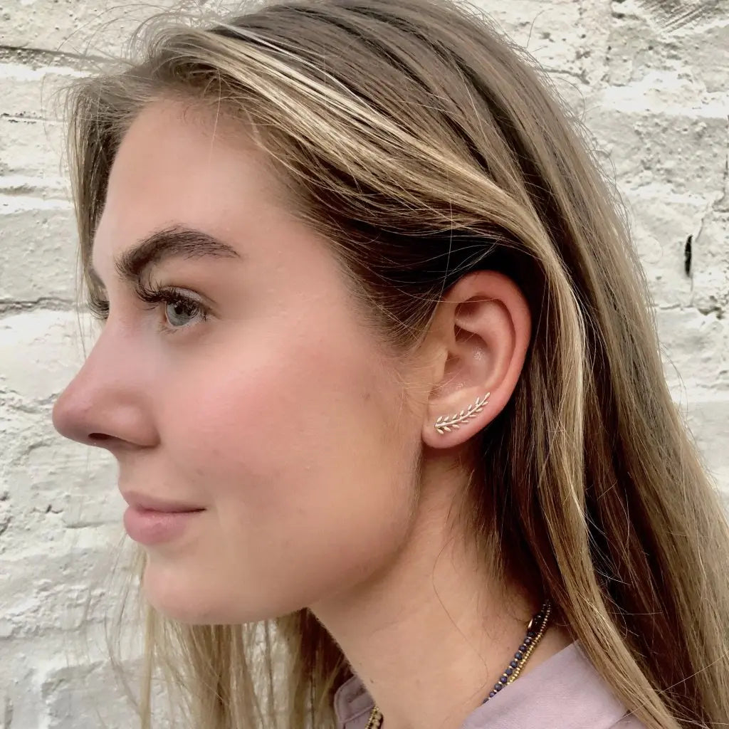 Baizaar Sterling Silver Feather Design Ear Climber