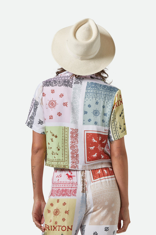 Brixton Carolina Straw Packable Travel Hat - Bone/Bone