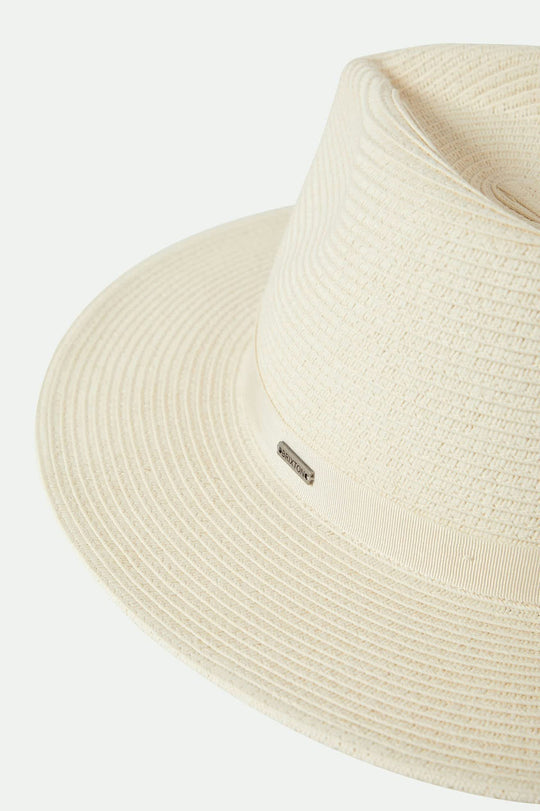 Brixton Carolina Straw Packable Travel Hat - Bone/Bone