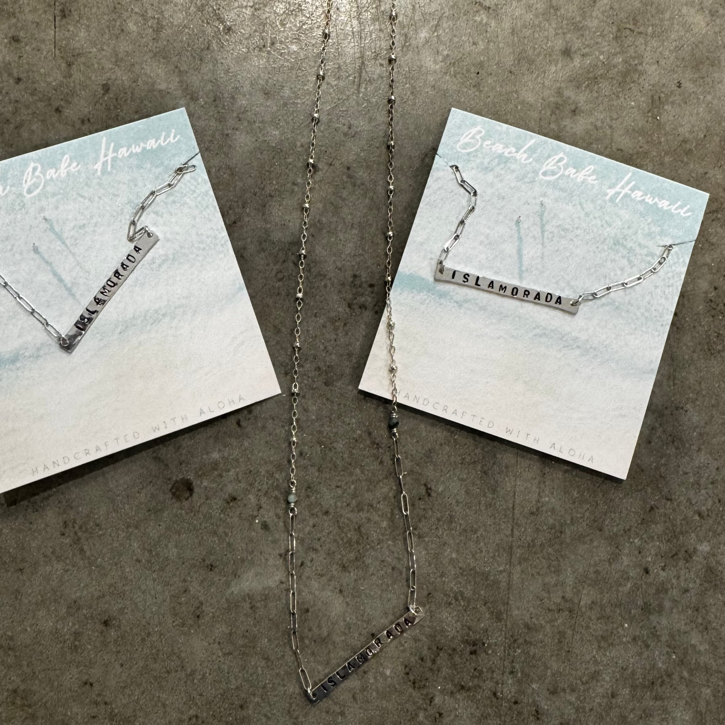 Beach Babe Hawaii Islamorada Bar Necklace - Silver