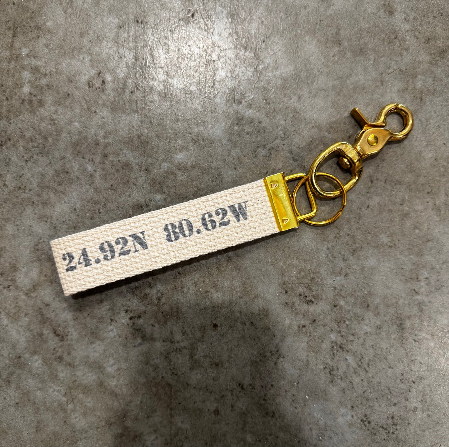 Rustic Marlin Islamorada Coordinates Keychain