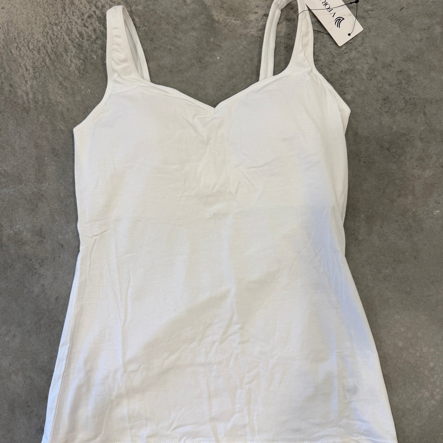 Charmo White Shelf Bra Tank