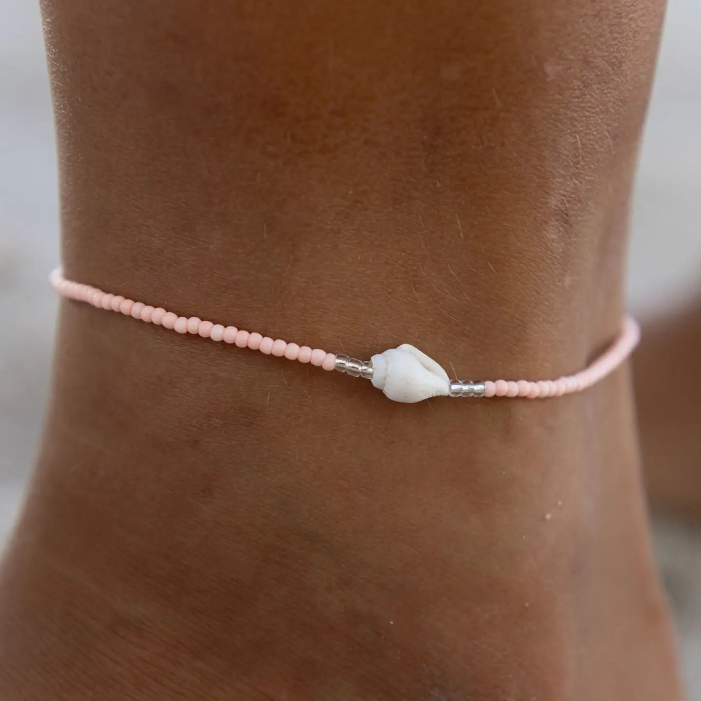 Pineapple Island Mauna Loa Beaded Anklet - Peach