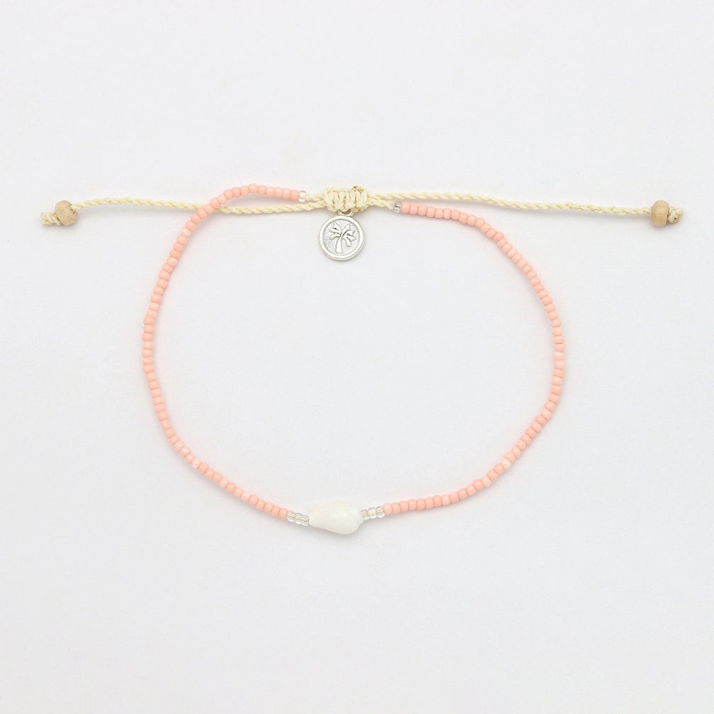 Pineapple Island Mauna Loa Beaded Anklet - Peach