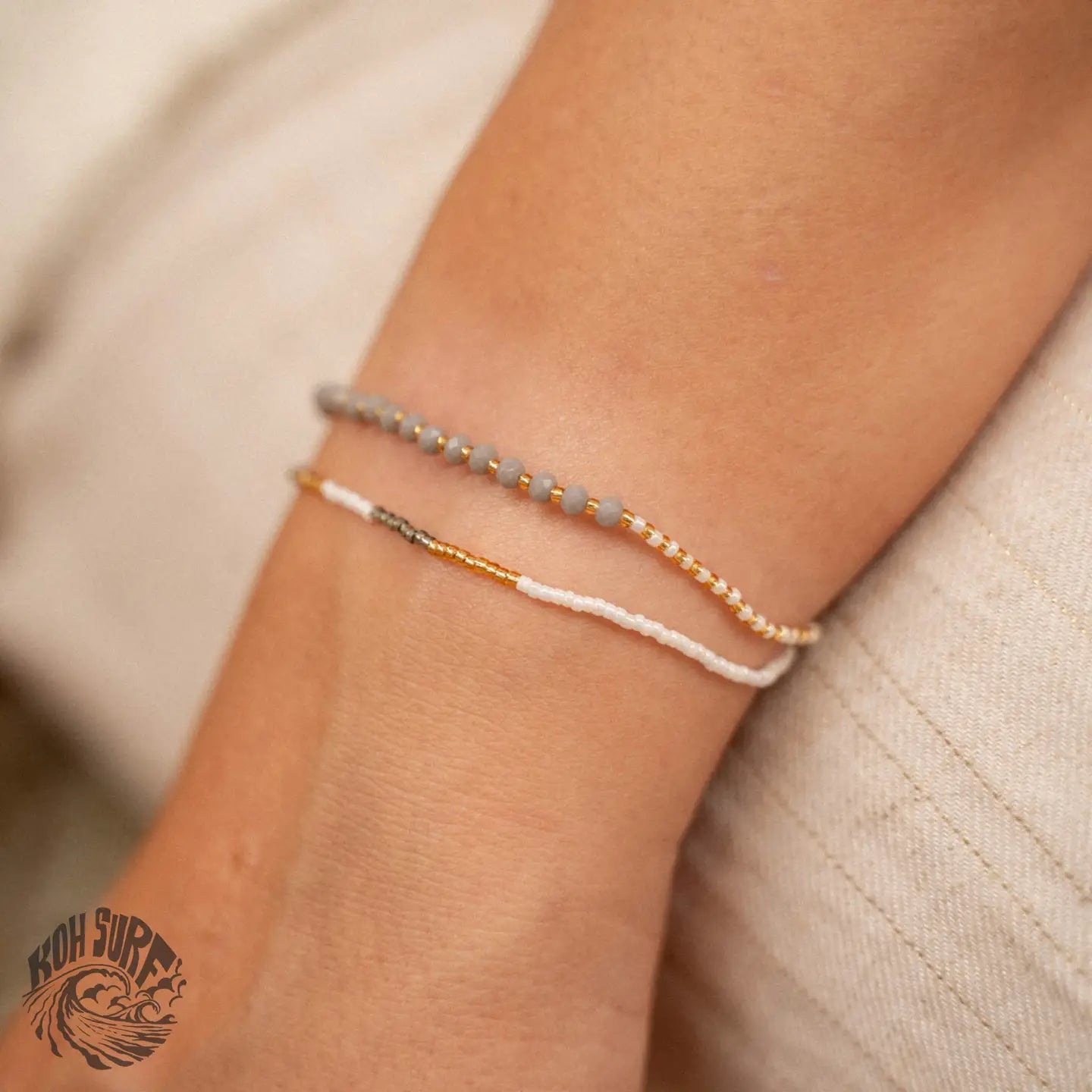 Koh Surf Monte Carlo Beaded Surf Bracelet - White