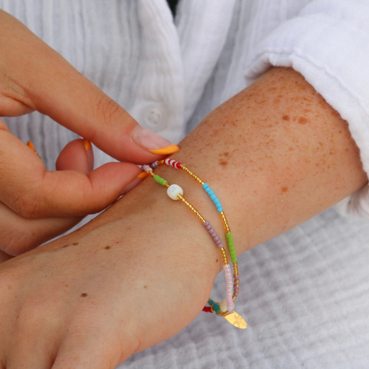 Pineapple Island Golden Hour Colorful Beaded Bracelet - Fetival