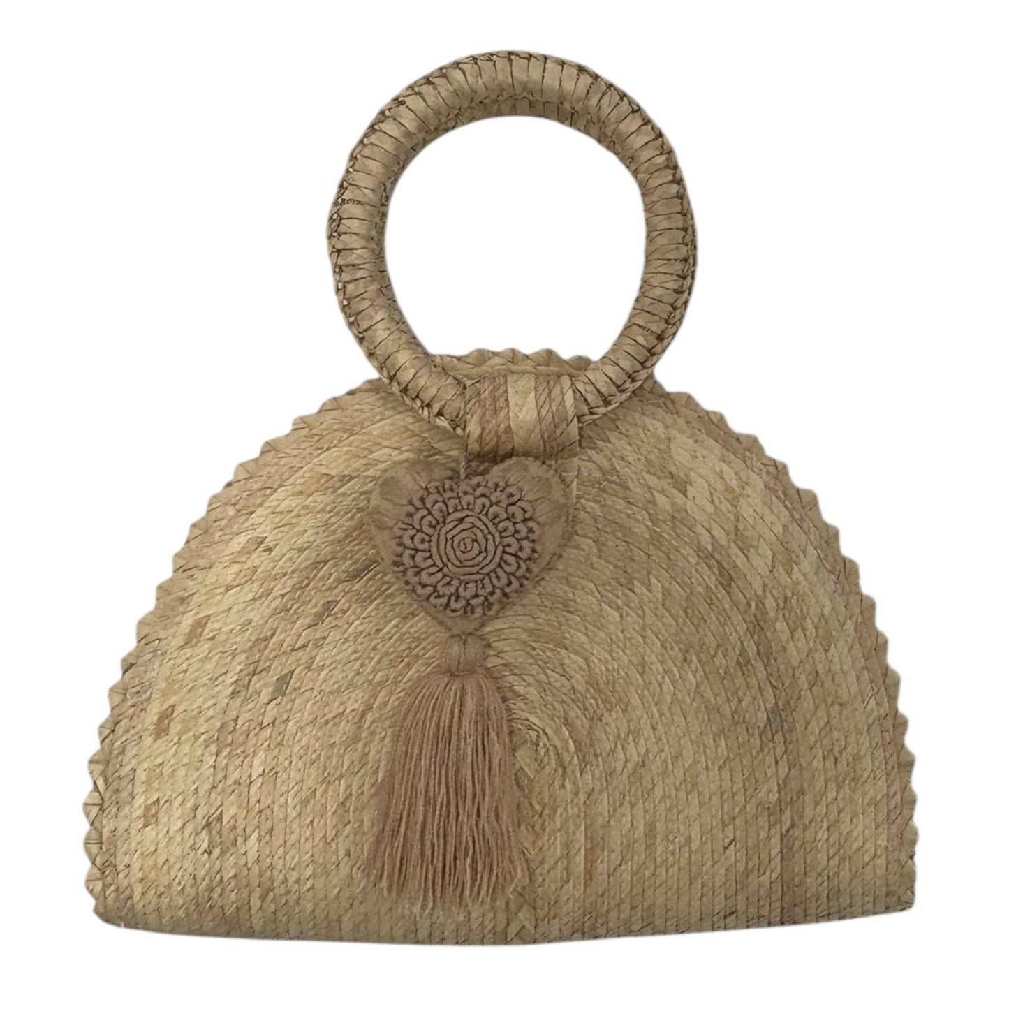 Chisme Handwoven Crescent Bag with Pompon
