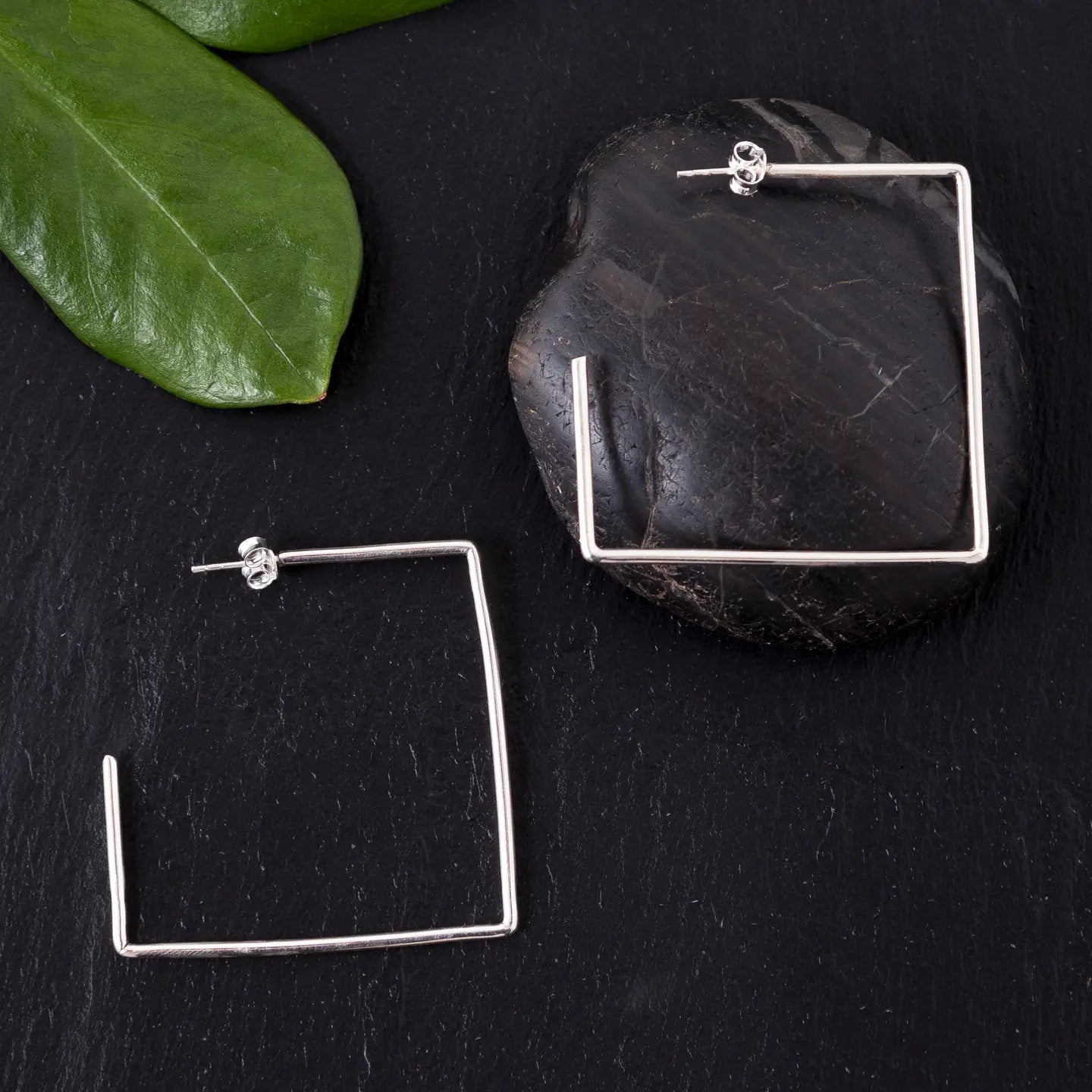 Baizaar Sterling Silver Square Hoop Earring