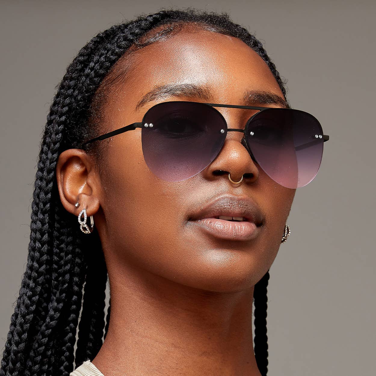 Topfoxx Small Megan 2 Tangle Free Aviator Sunglasses - Purple Pink