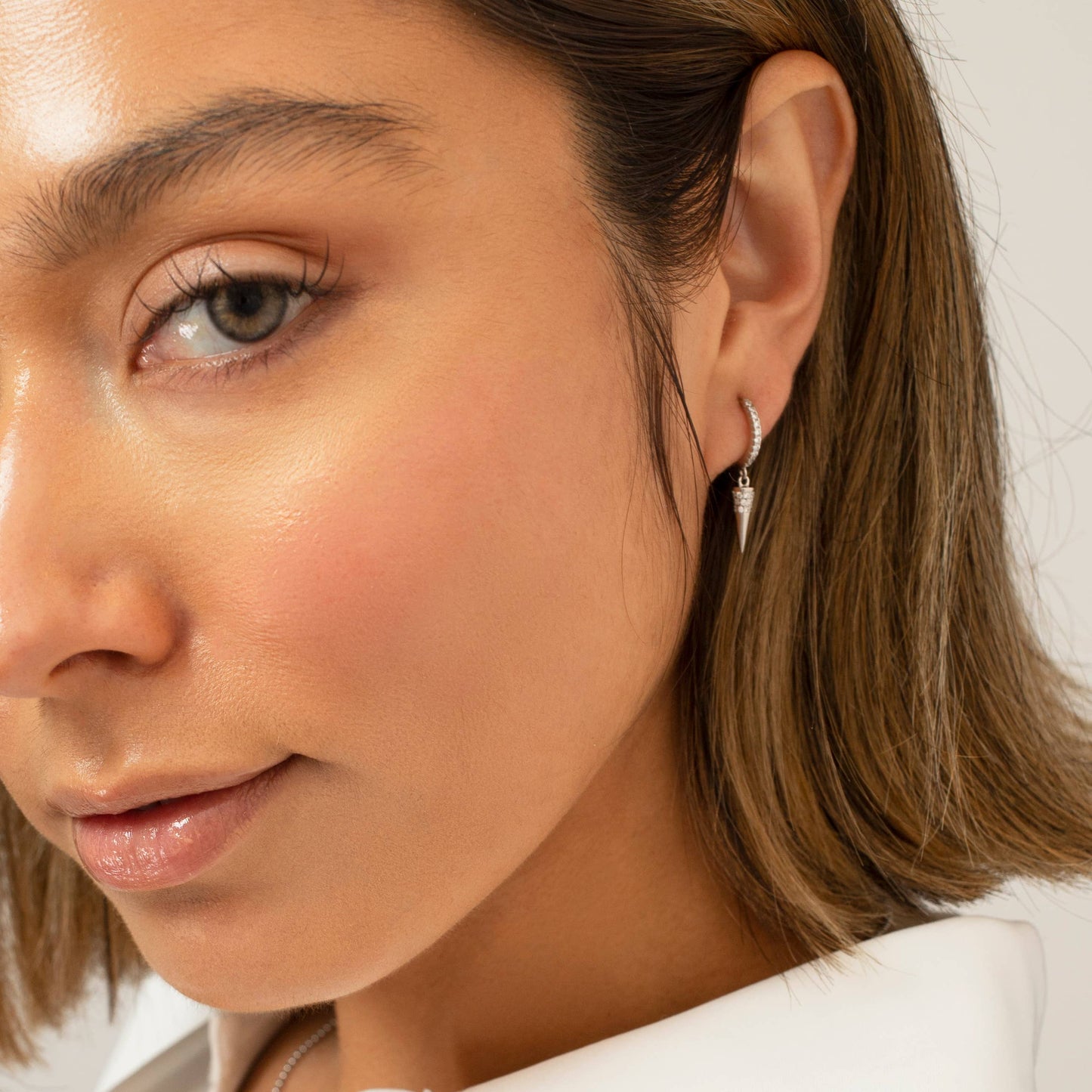 HolyBang Jewels Spike Dangle Earrings - Silver