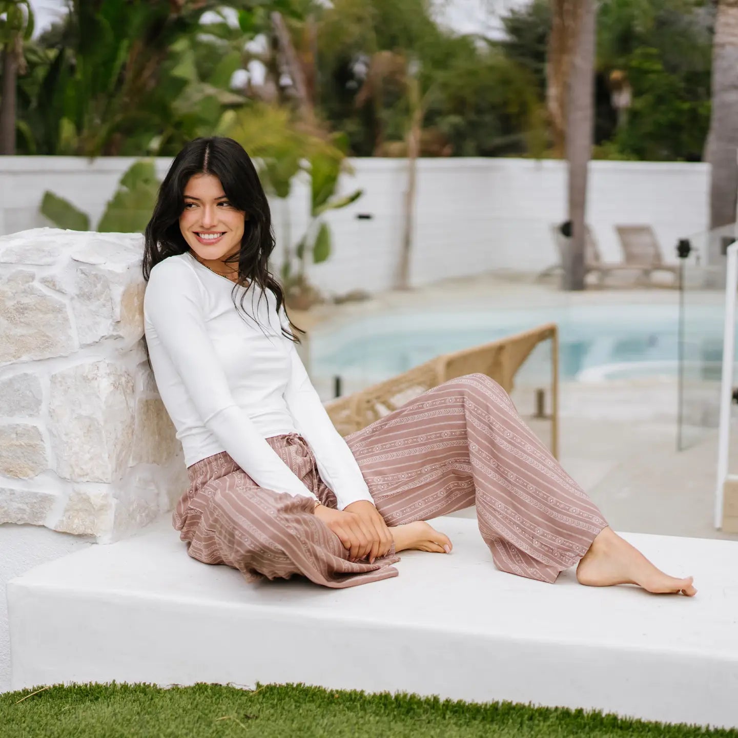 Lotus and Luna Cabana Pants - Taupe Tribal