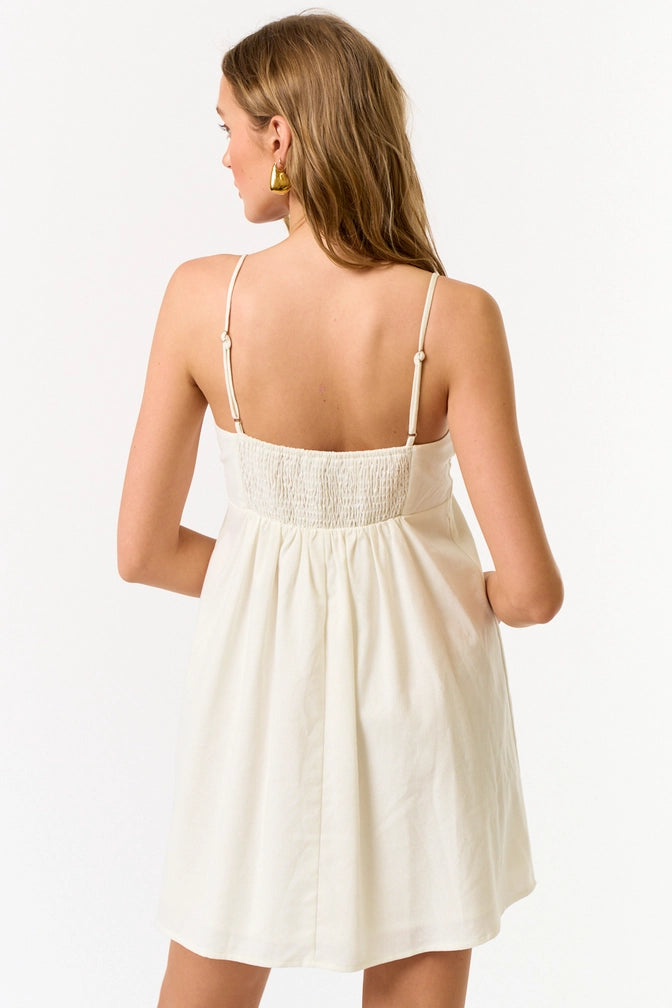Blue Blush Linen Palm Dress