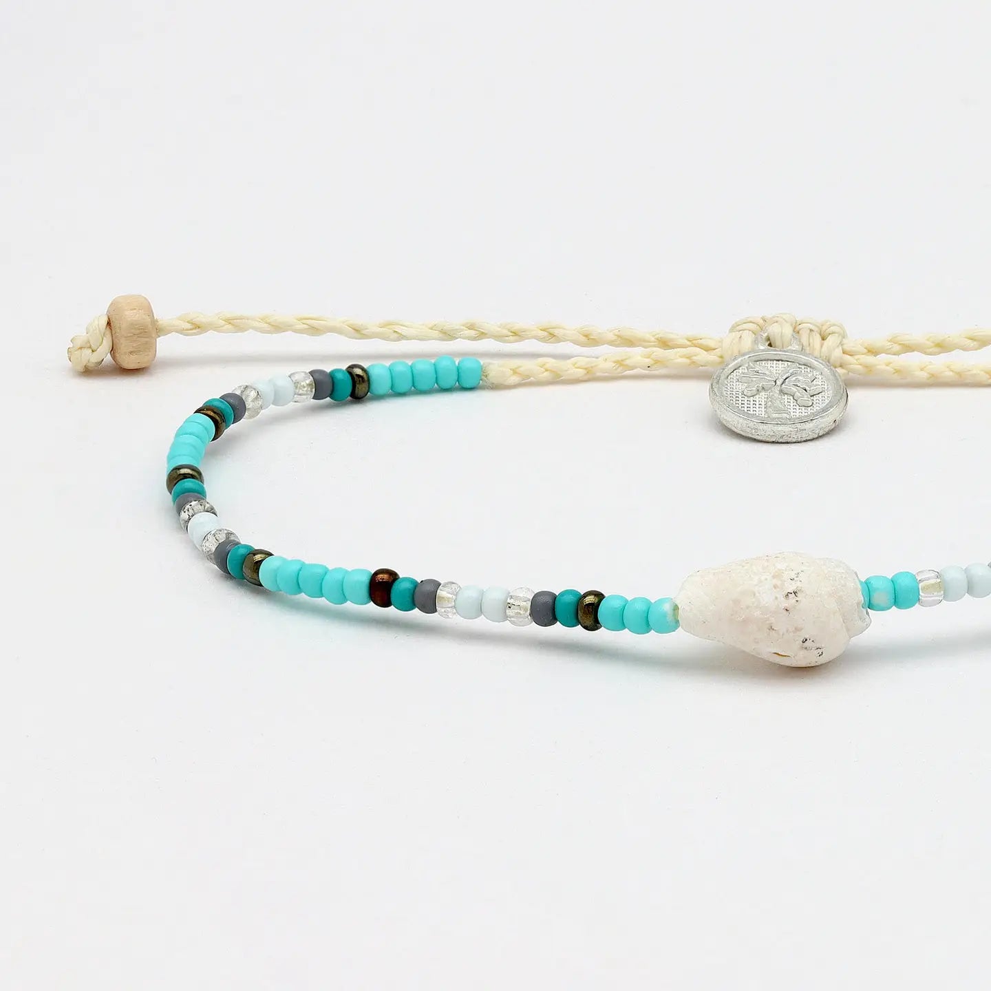 Pineapple Island Mauna Loa Bracelet, Adjustable Dainty Beaded Bracelet - Turquoise