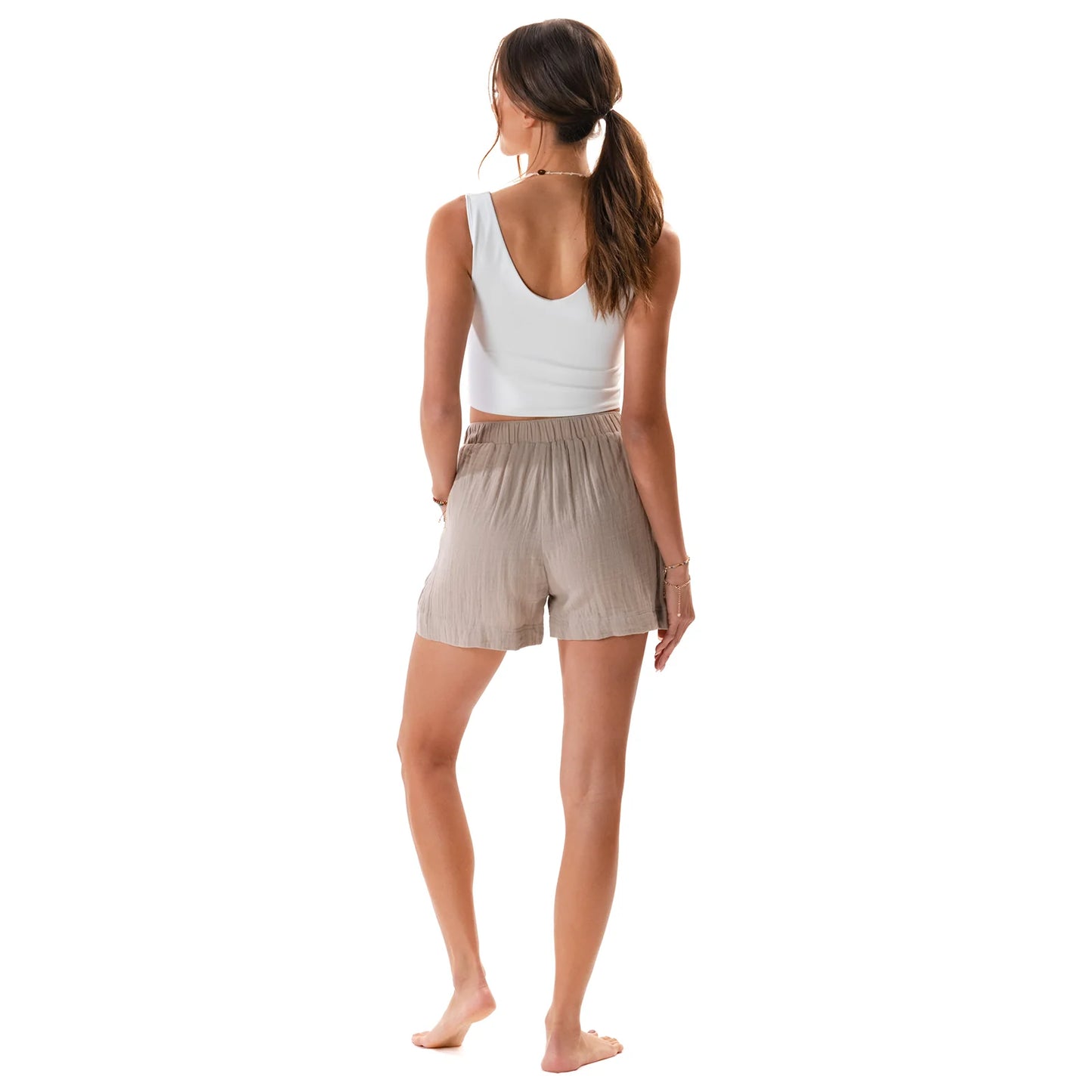 Lotus and Luna Sandy Shorts - Stone