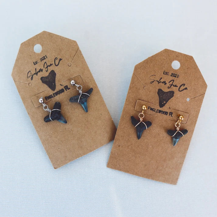 Silver Fin Shark Studs - Silver