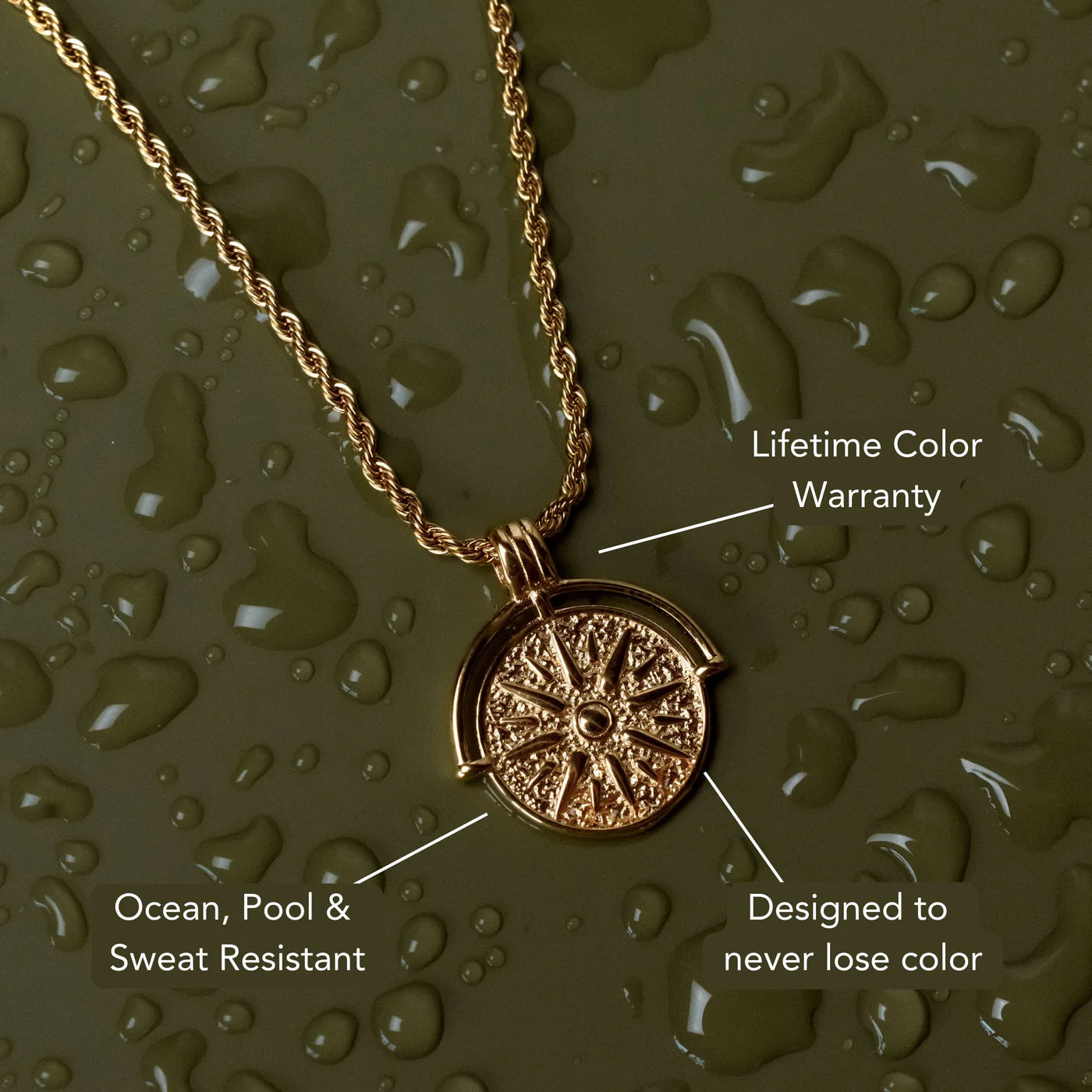 Atolea Golden Sun Necklace