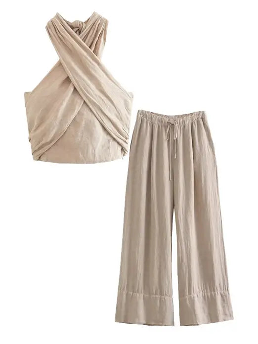 Sweetkama Criss Cross Halter Top