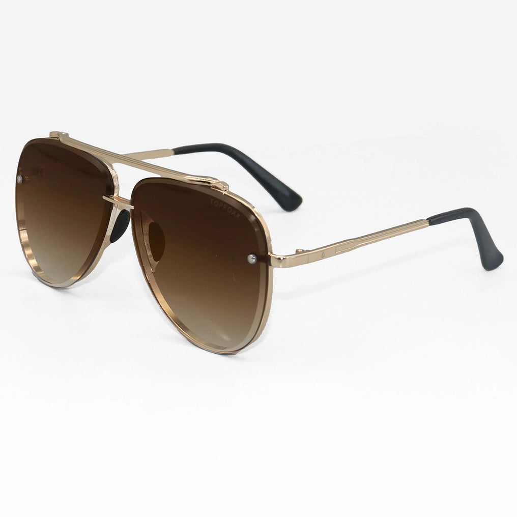 TopFoxx Luna Tangle Free Sunglasses - Gold/Faded Brown
