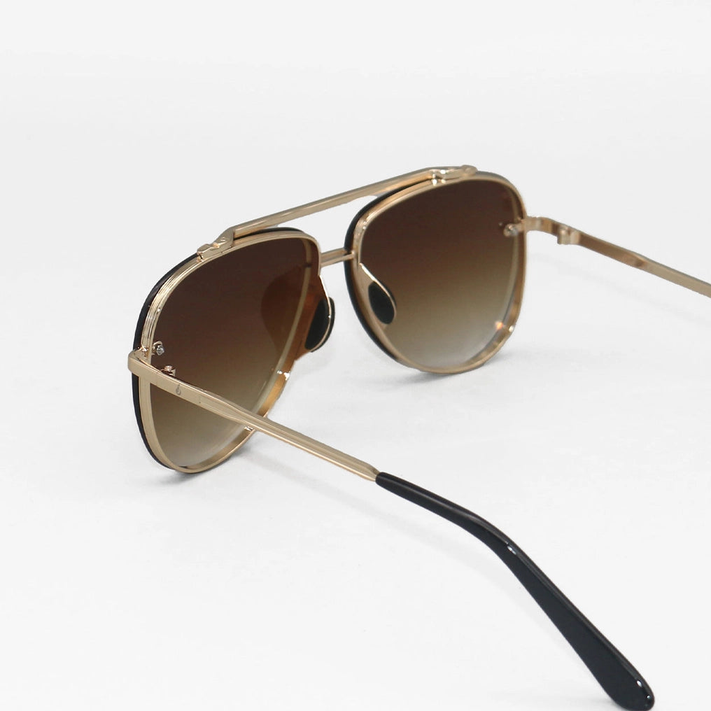 TopFoxx Luna Tangle Free Sunglasses - Gold/Faded Brown