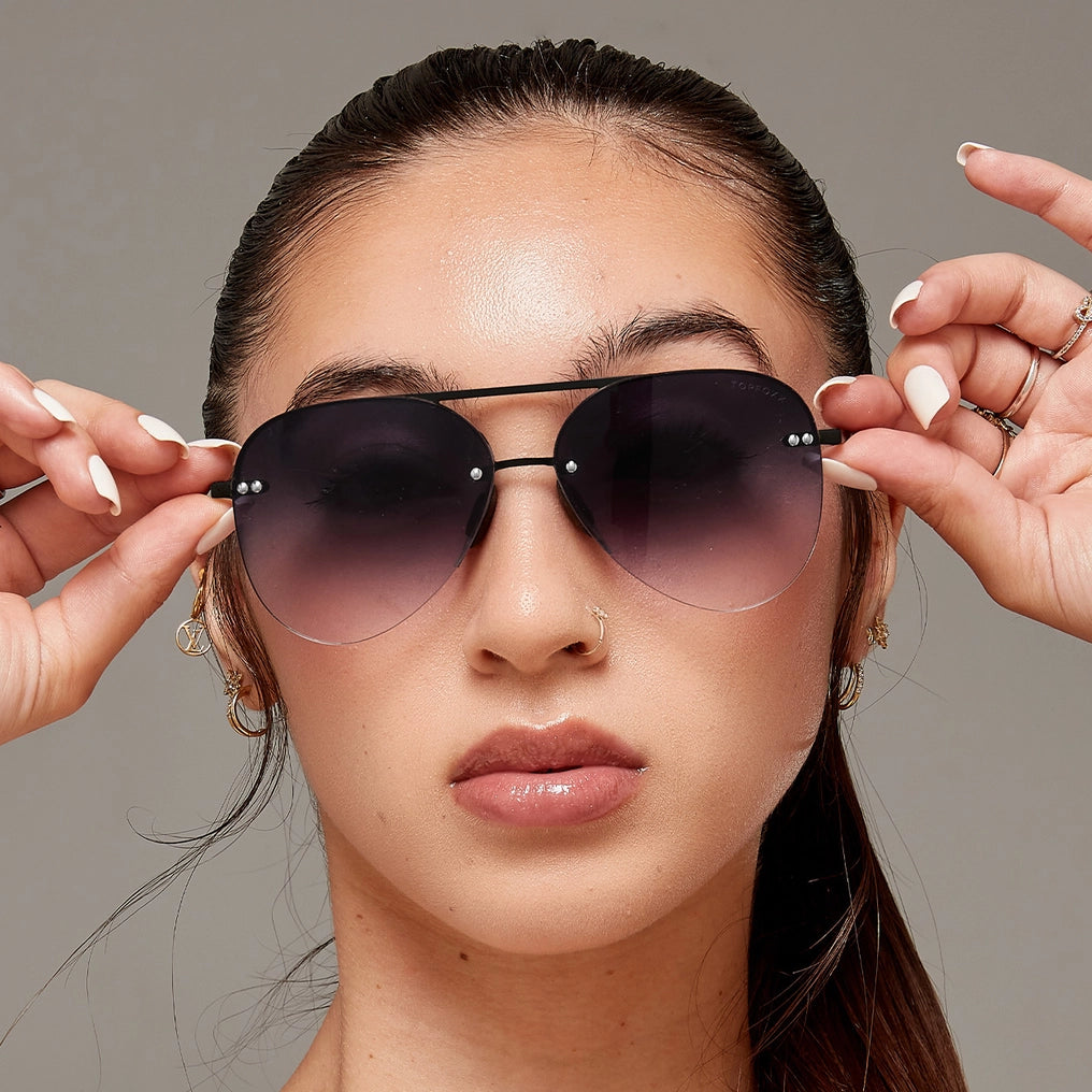 TopFoxx Small Megan 2 Tangle Free Sunglasses - Black