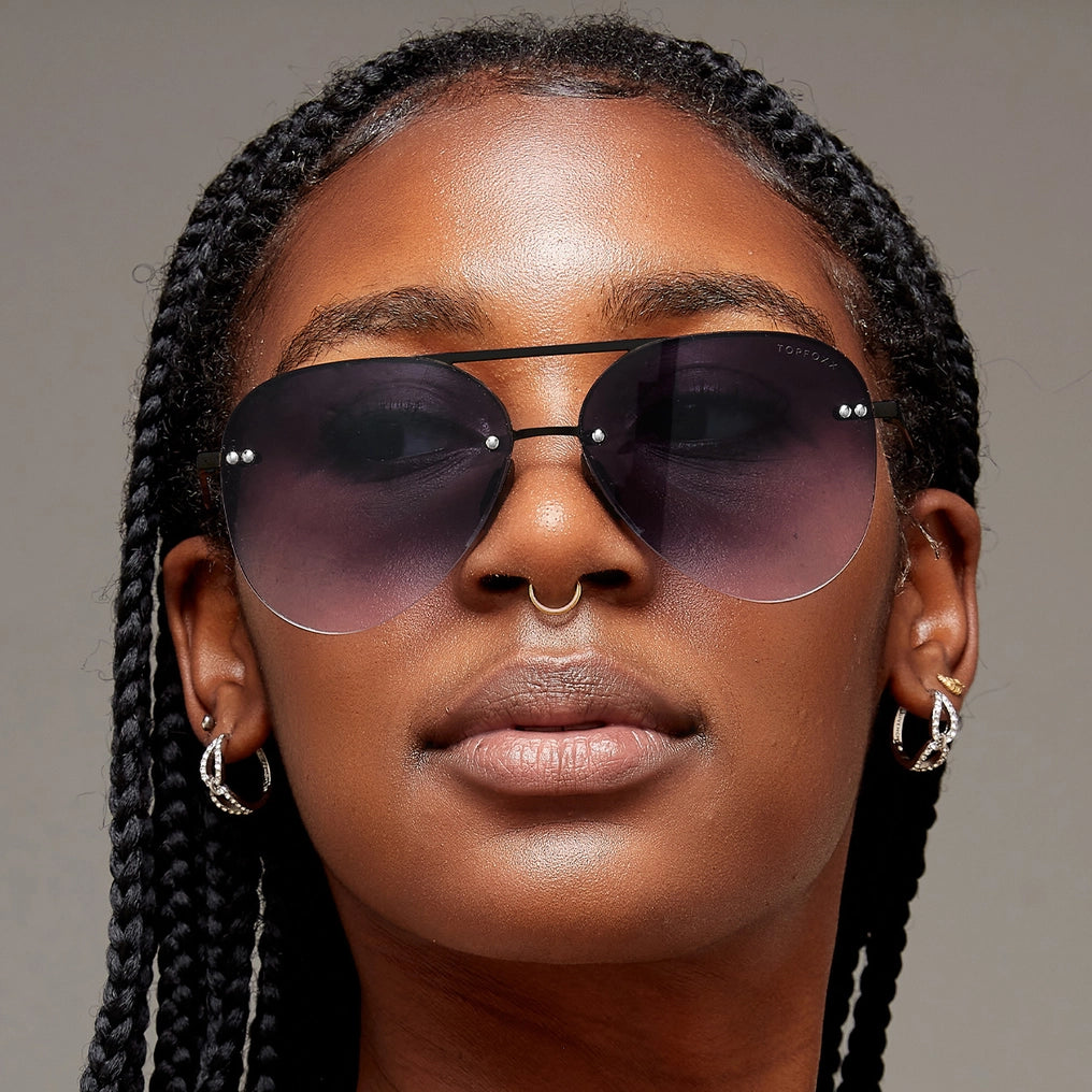 TopFoxx Small Megan 2 Tangle Free Sunglasses - Black