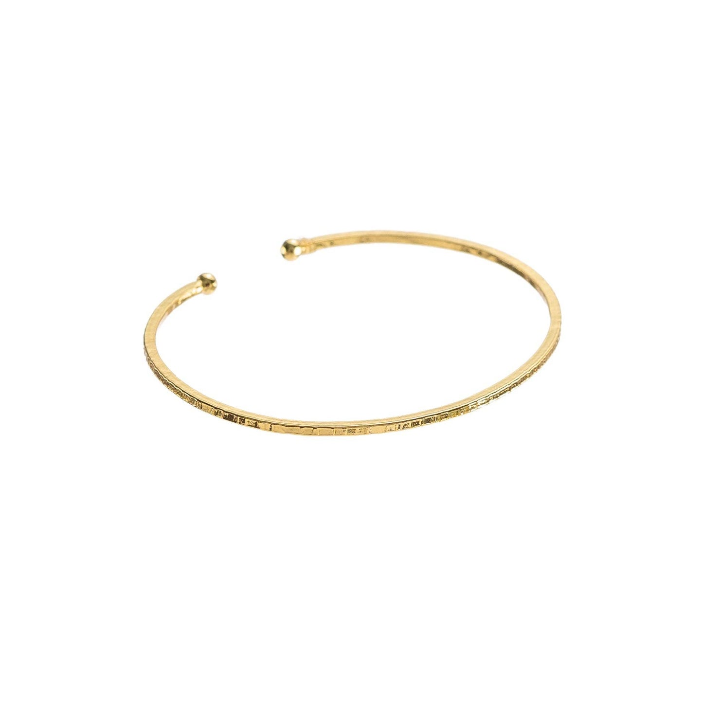 Brenda Grands Jewelry 24K Gold Adjustable Thin Hammered Bangle