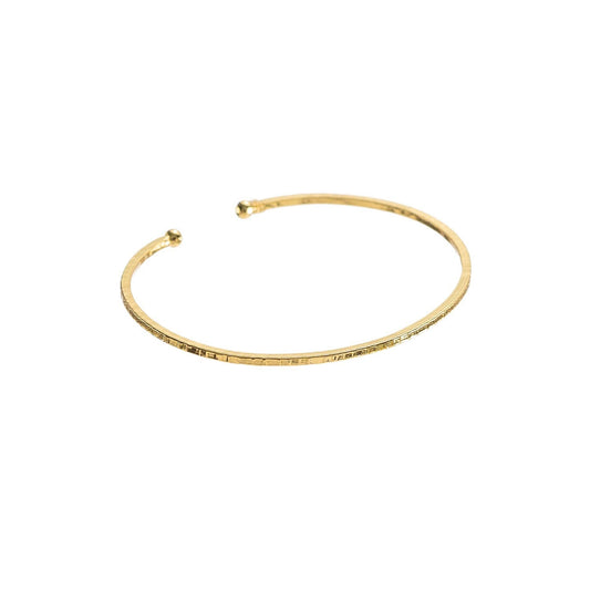 Brenda Grands Jewelry 24K Gold Adjustable Thin Hammered Bangle