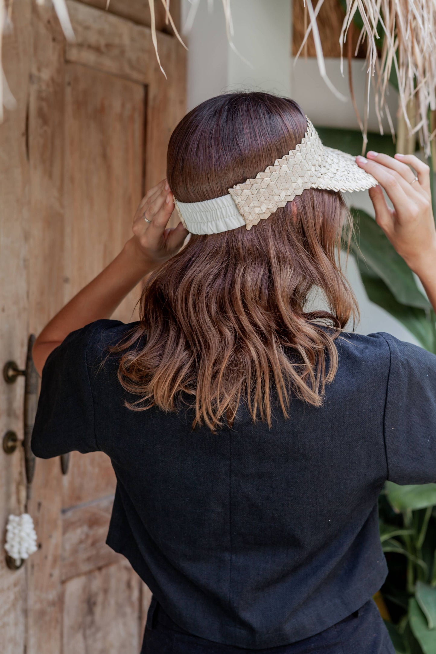 Village Thrive Rattan Sun Visor - Blonde
