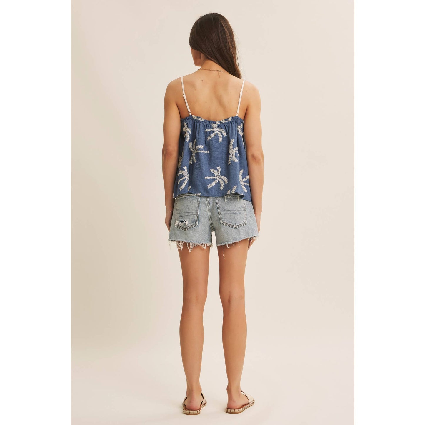 In February Feel Fresh Palm Embroidered Cami