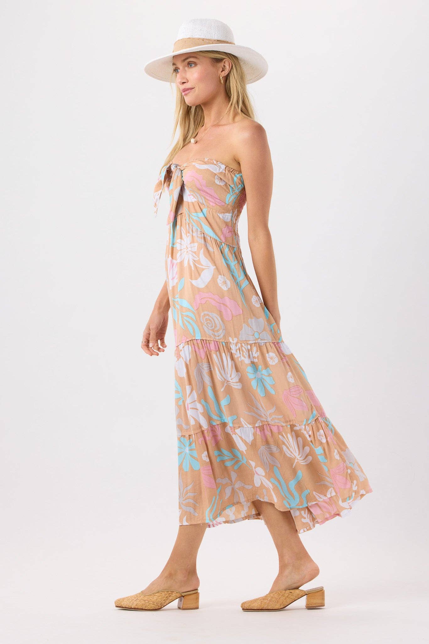Tiare Hawaii Kailani Maxi Dress - Shellscapes Sand / One Size