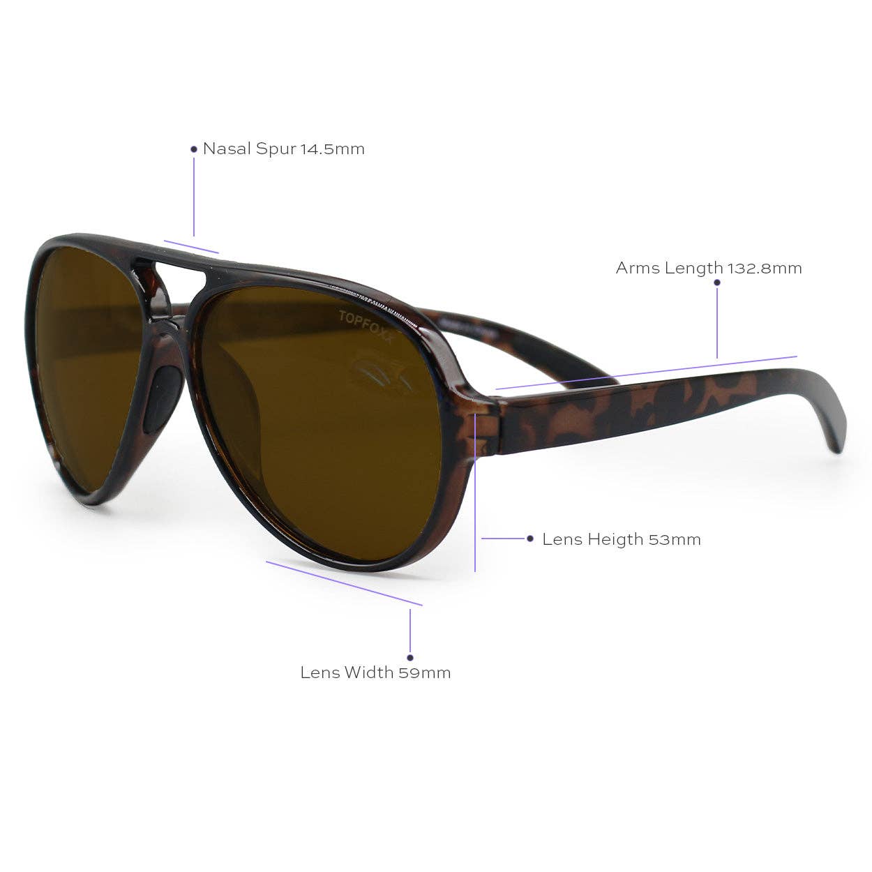 TOPFOXX  Poseidon Tangle Free Floating Aviators - Brown Tort