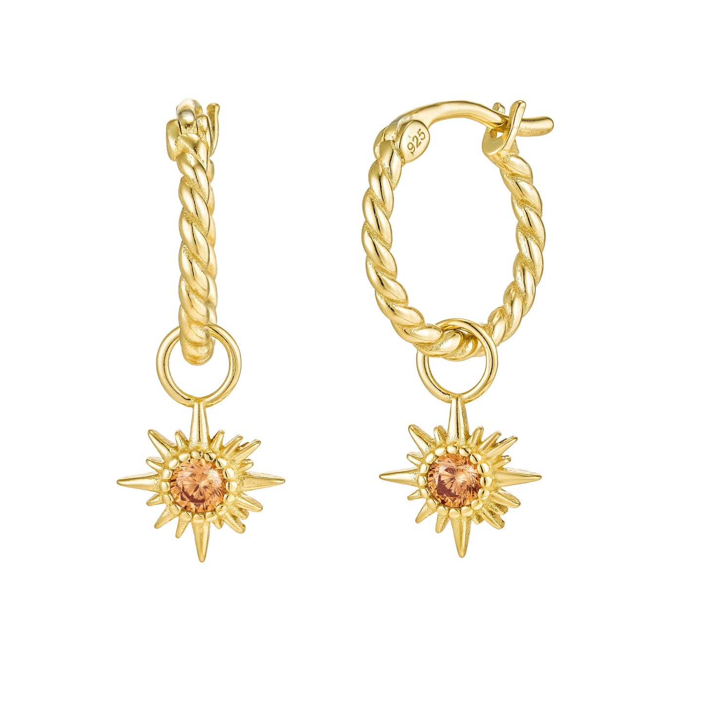 The Salty Gem Sun Burst Hoops