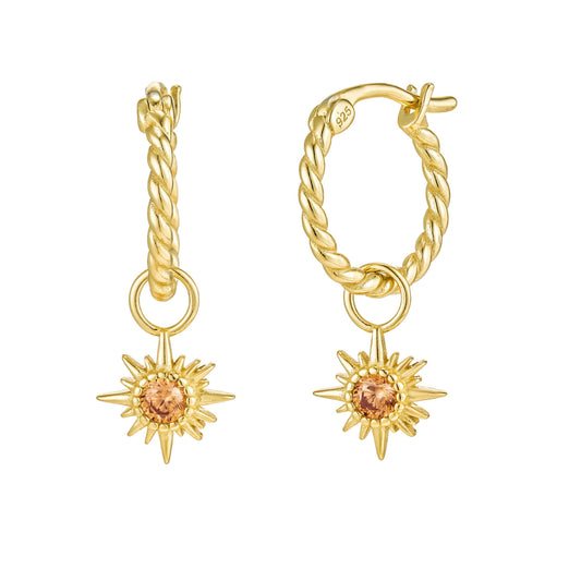 The Salty Gem Sun Burst Hoops