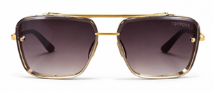TOPFOXX Bella Tangle Free Aviators - Light Black Gold
