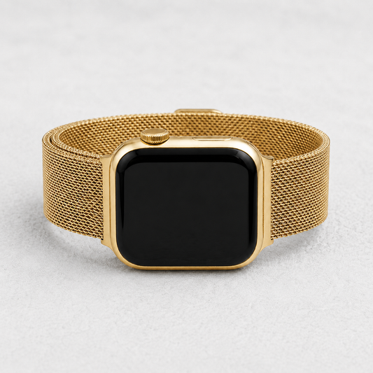 Cape Diablo Golden Steel Luxury Stretch Apple Watch Strap