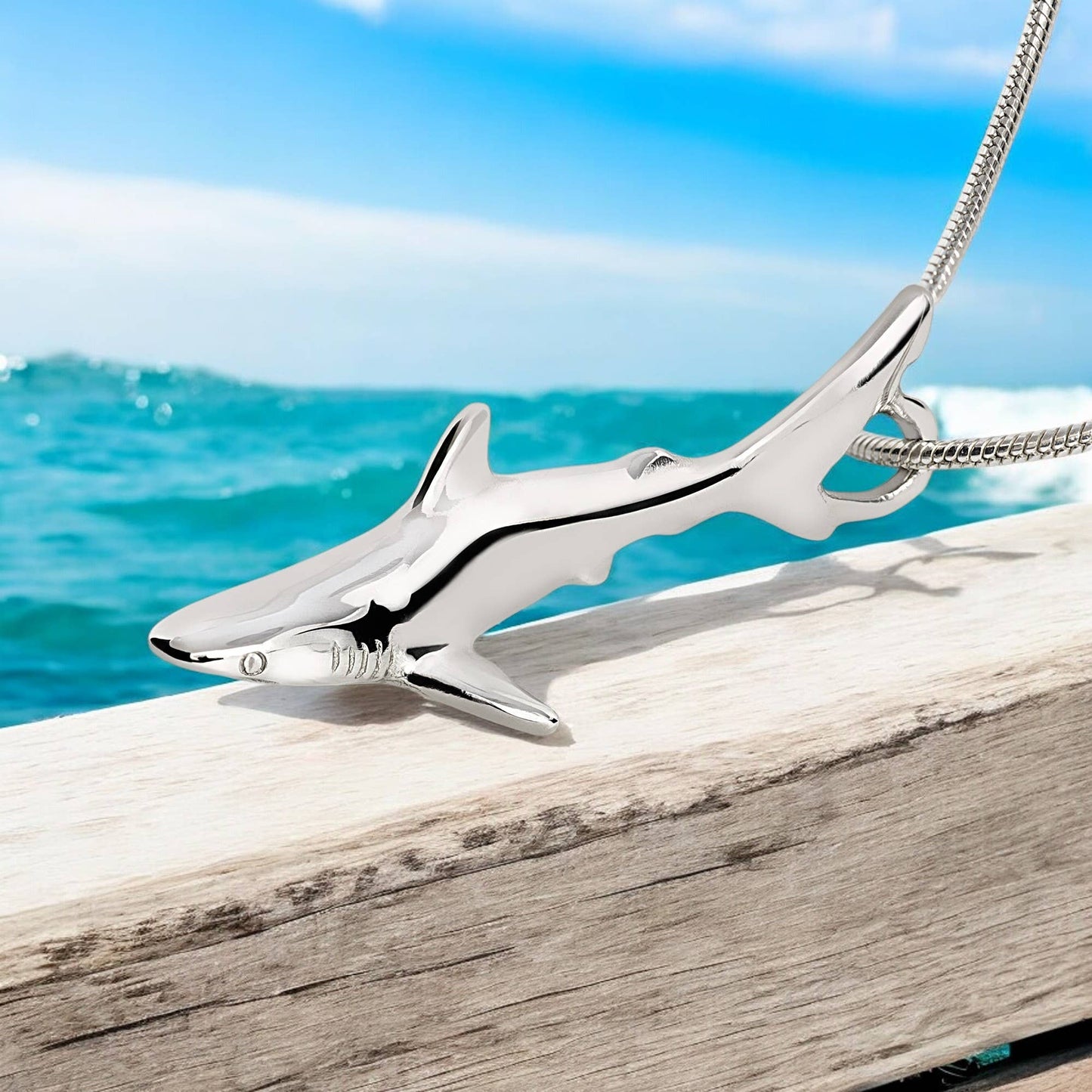 Big Blue Medium Reef Shark Necklace