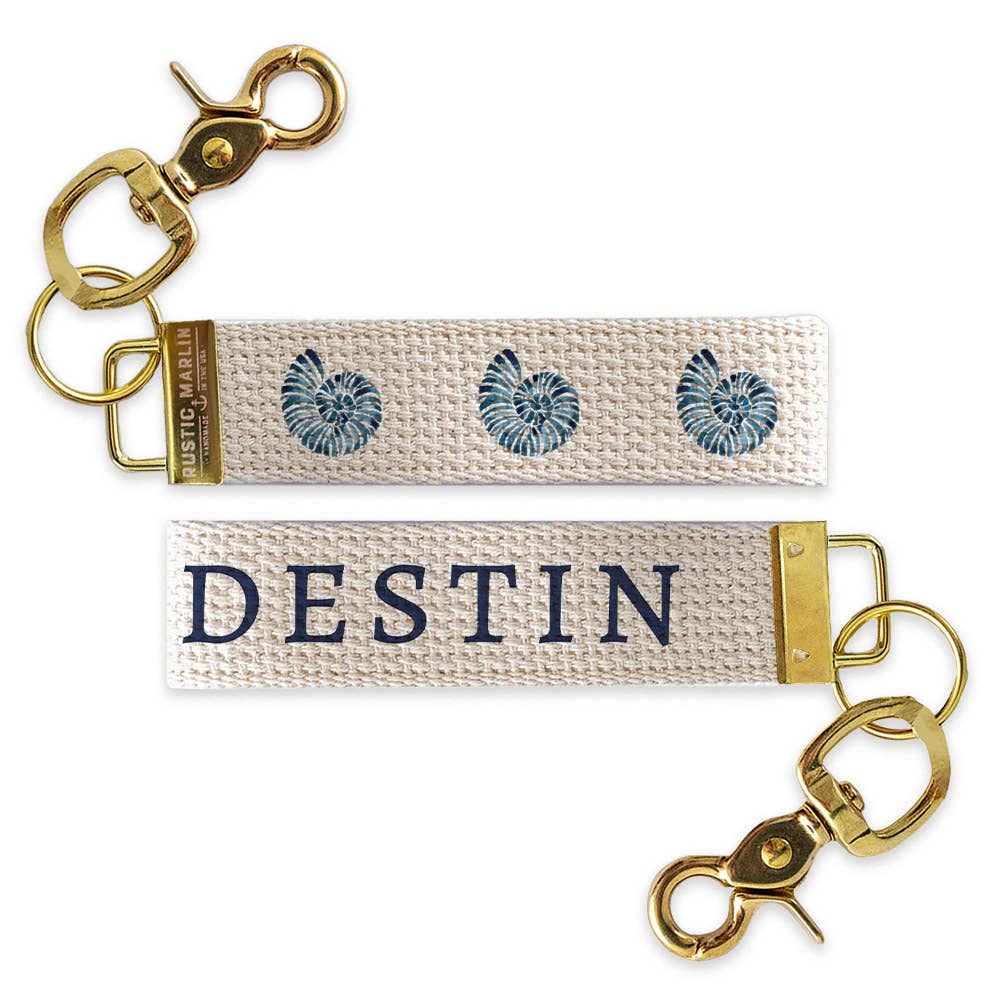 Rustic Marlin Islamorada Blue Shell Keychain