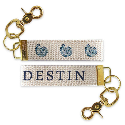 Rustic Marlin Islamorada Blue Shell Keychain