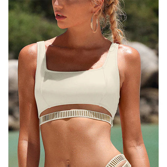 Charmo Gold Detail Scoop Neck Bikini Top
