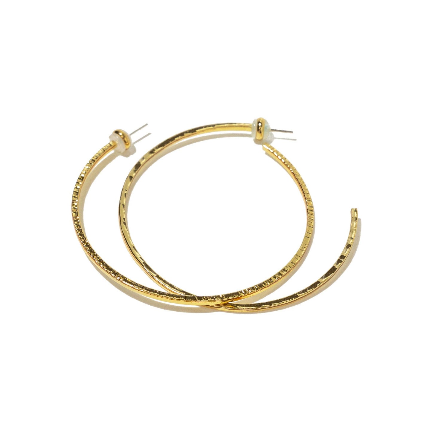 Brenda Grands 24K Gold Thin Hammered Hoops