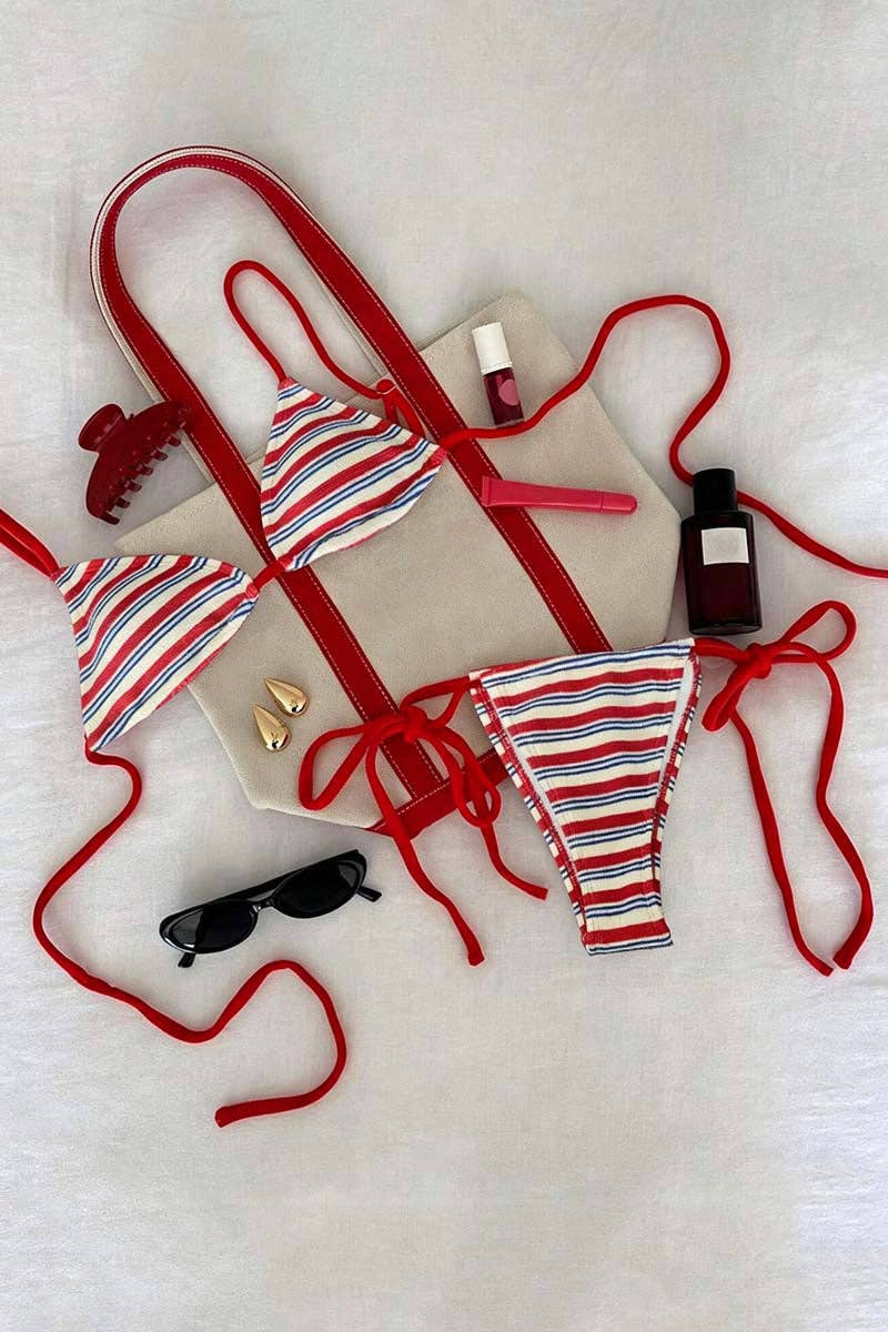 Mccolin Striped Bikini Bottom